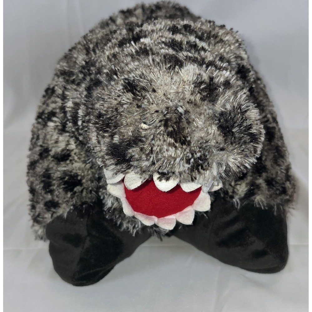 Pillow Pets Grey Spotted Dinosaur Plush 18" Folding Toy 2010 T-Rex